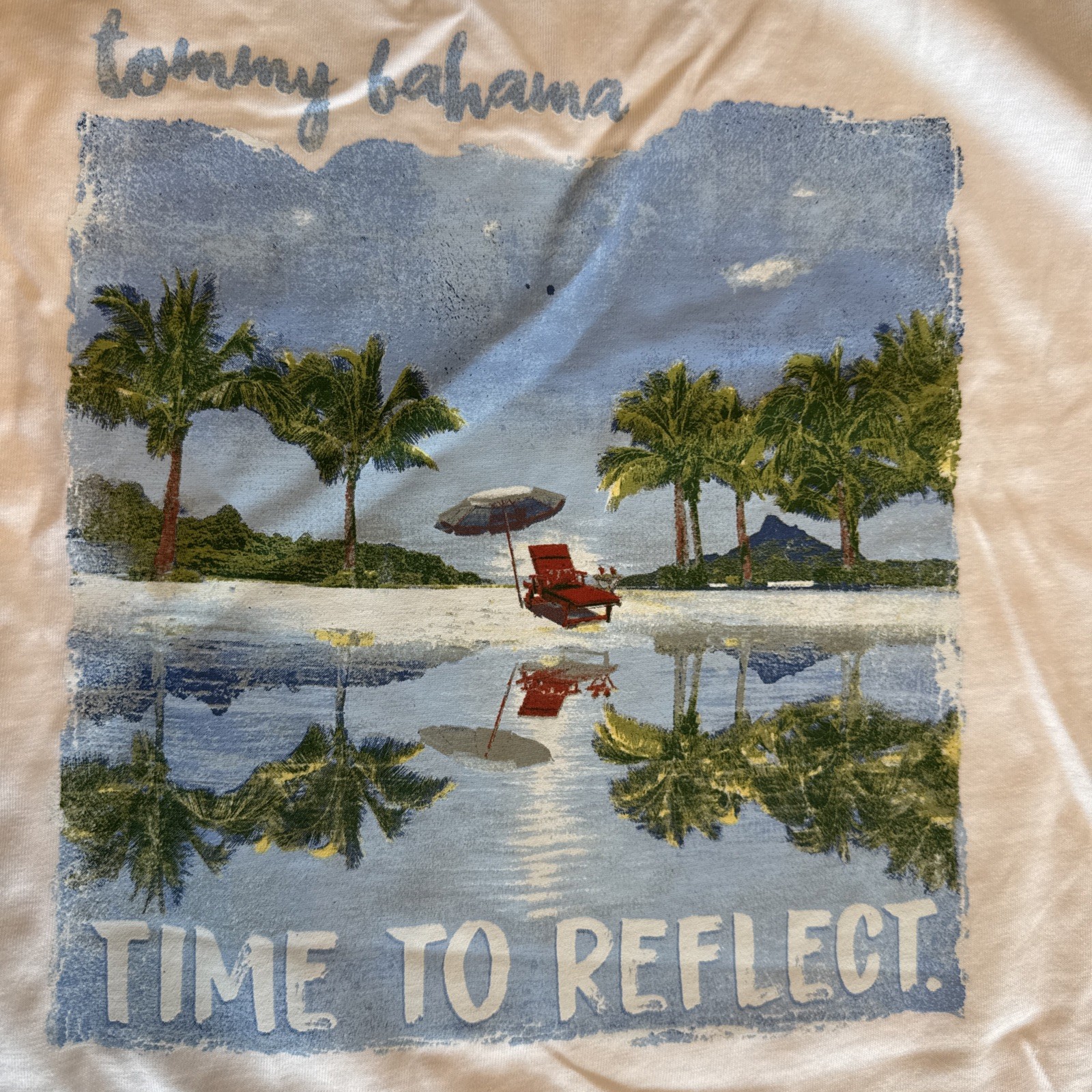 Tommy Bahama SZ L Mens SS Tshirt White Time To Reflect Cotton NWT