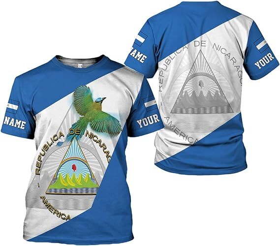 Personalized Nicaragua Shirt 3D, Nicaragua Flag Shirts, Nicaraguan Camisas T-Shi