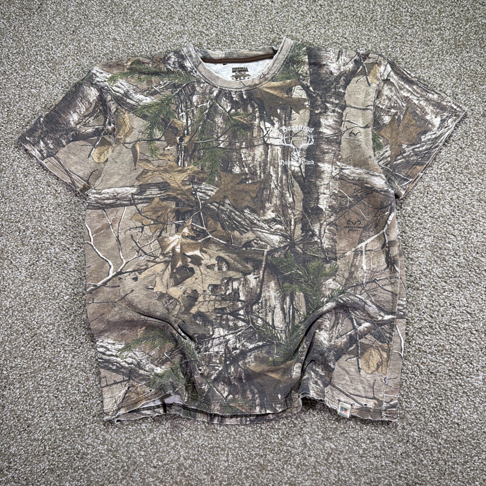 Vintage Russell Athletic Camo Tee Super Faded And Distressed Size XL Essentials