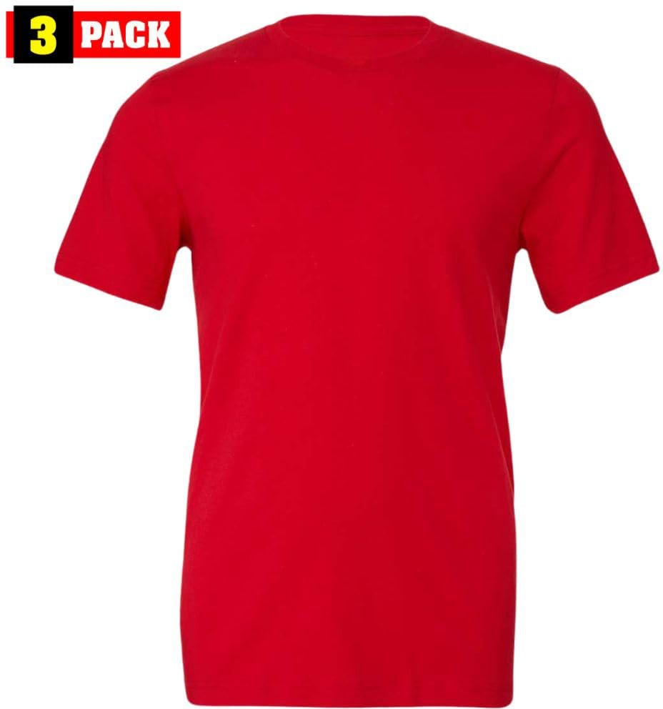 Solid Color Military Style T-Shirts 100% Cotton Ring Spun Short Sleeve Tee 3Pack