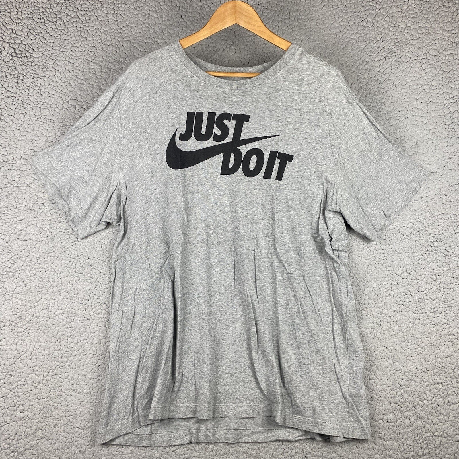 NIKE Just Do It T-Shirt Men’s XL Gray & Black JDI AR5006-011 Sportswear Tee