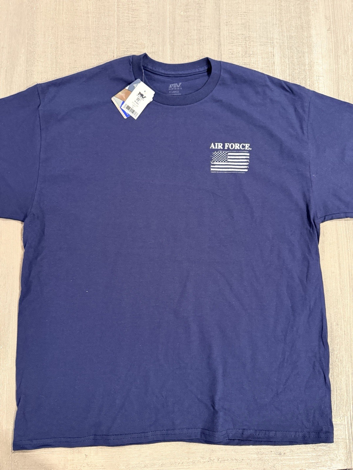 USAF US Air Force Navy Blue Double Sided T-Shirt – by MV Sport – Size XL – NWT