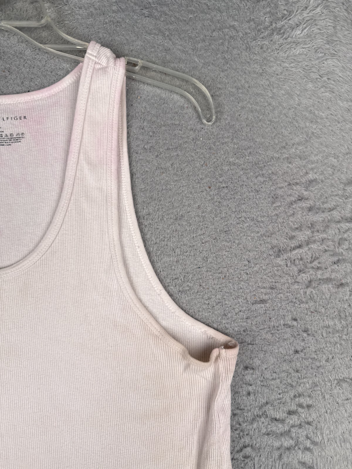 Tommy Hilfiger Shirt Adult Extra Large White Tank Sleeveless Scoop Neck