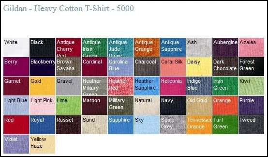 Gildan G500 Unisex Heavy Cotton™ T-Shirt – 5.3 oz All sizes and colors 5 pack