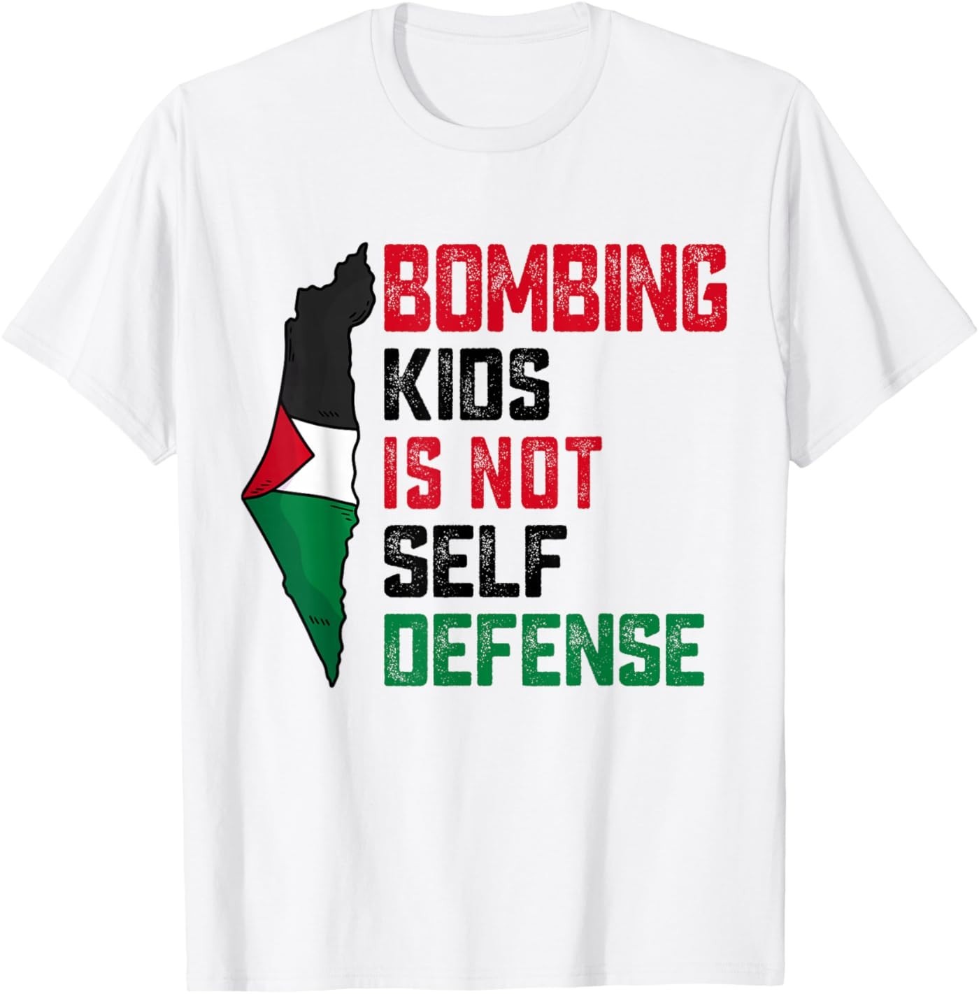 Bombing Kids Is Not Self Defense Palestine Flag Vintage T-Shirt