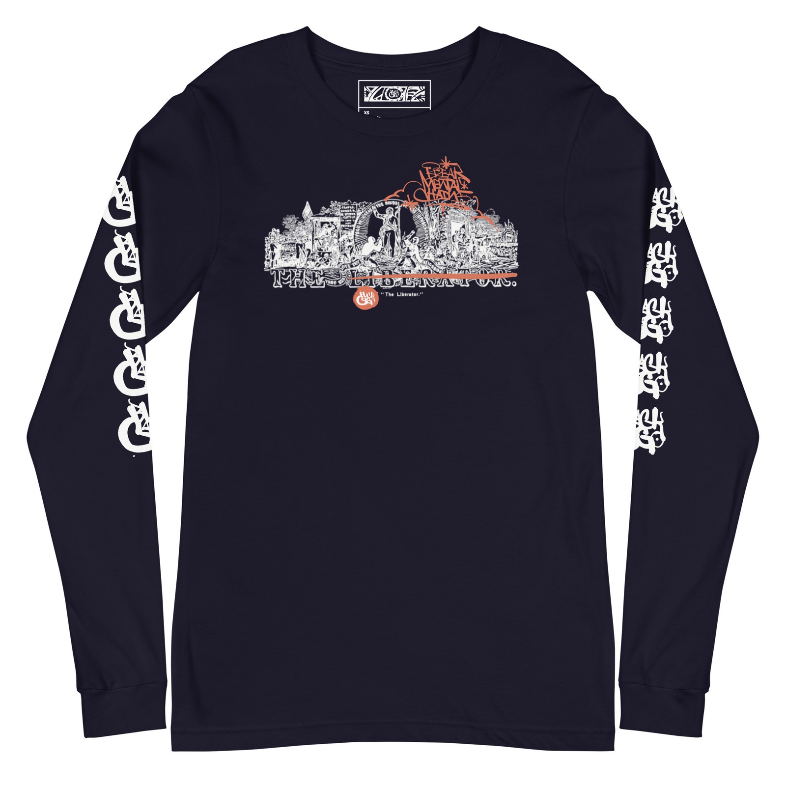 BlackCargo Unisex Long Sleeve Tee Sustainable Streetwear Navy XS S M L XL 2XL