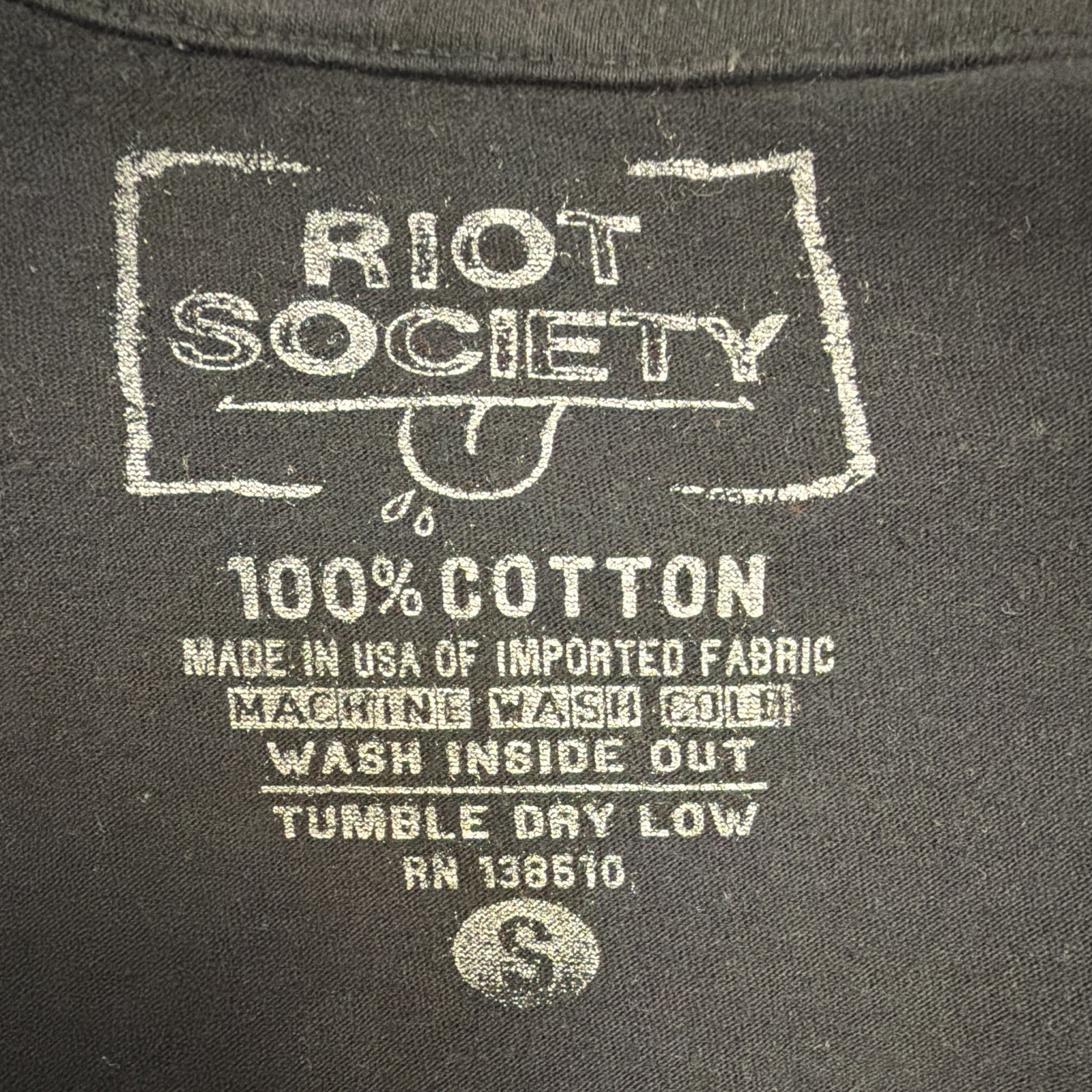 Riot Society unisex Size S Black California Bear Graphic Cotton Jersey T-Shirt