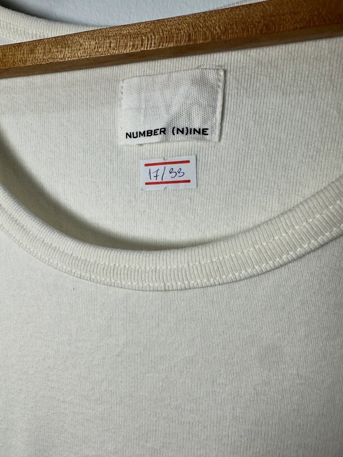 Number (N)ine — Plain Ribbed Tank Top Off-White