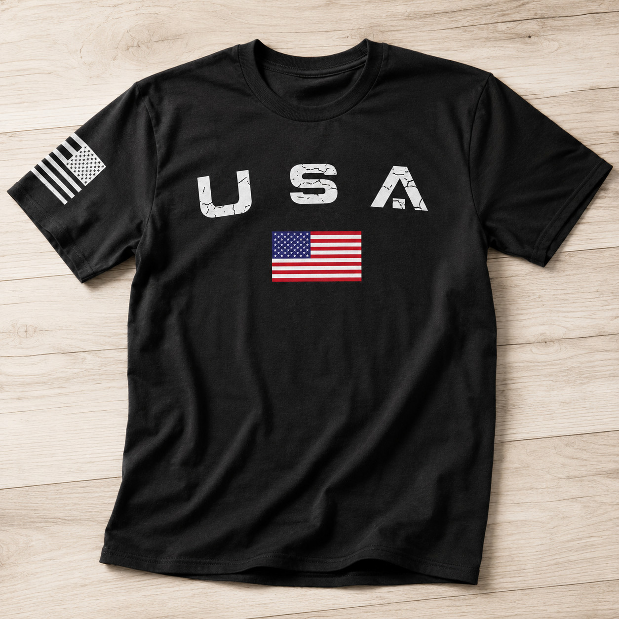 USA Flag Patriotic T-Shirt American Flag Graphic Tee Men’s Cotton S-5XL