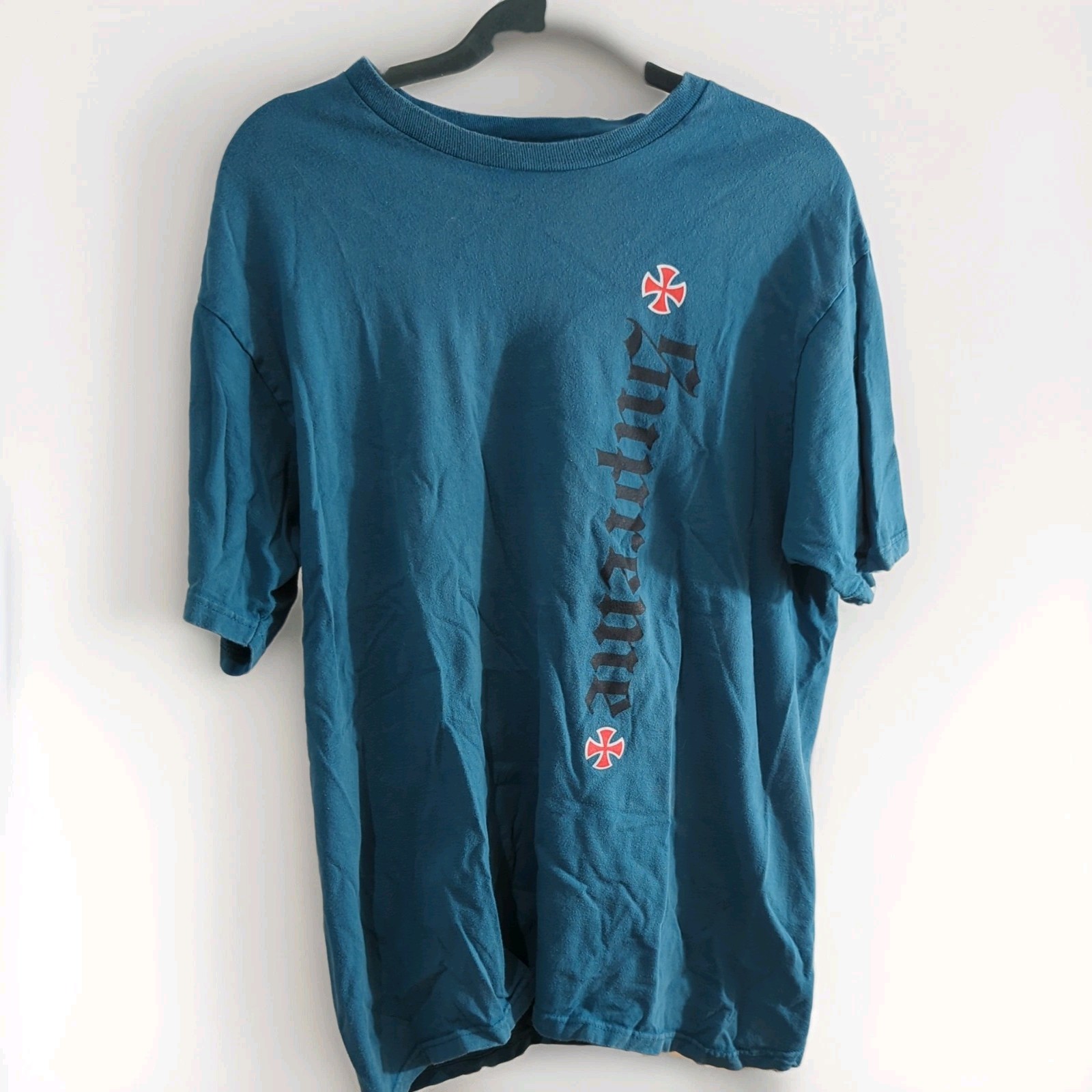 Supreme Independent Tee Slate Blue Size L FW17 100% Authentic SOLD OUT ITEM