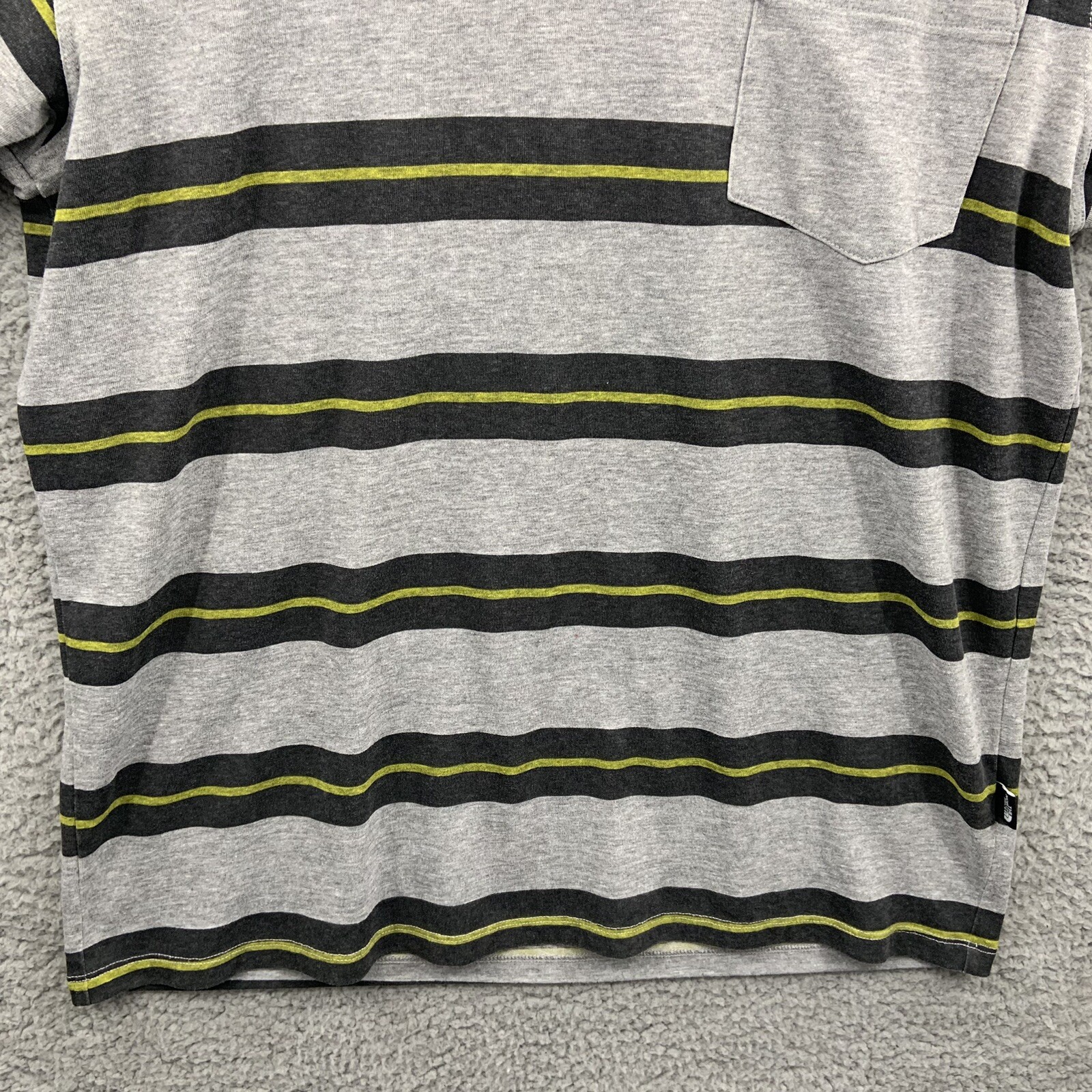 The North Face Shirt Mens Medium Gray Pocket Tee Black Yellow Stripes Pittsburgh