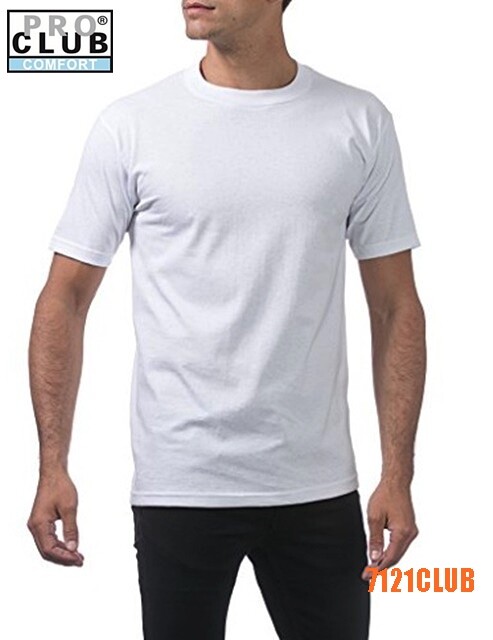 3 PACK PRO CLUB COMFORT T SHIRTS MENS STANDARD CREWNECK SHORT SLEEVE WHITE S-7XL