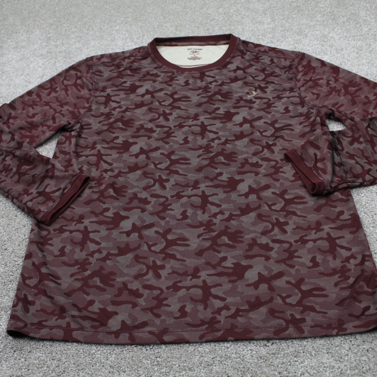 Reel Legends Shirt Mens Medium Red Camo Freeline Performance Fishing Long Sleeve