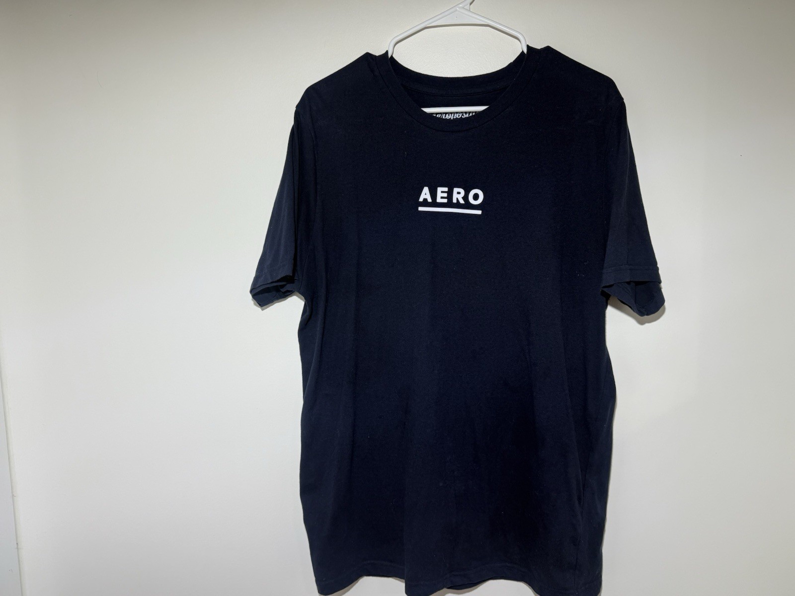 Aéropostale Men’s M Navy Logo Short Sleeve Crew Neck Cotton Blend Knit T-Shirt