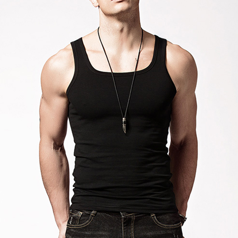 3-6 Packs Mens 100% Cotton Tank Top A-Shirt Wife-Beater Undershirt Ribbed Black