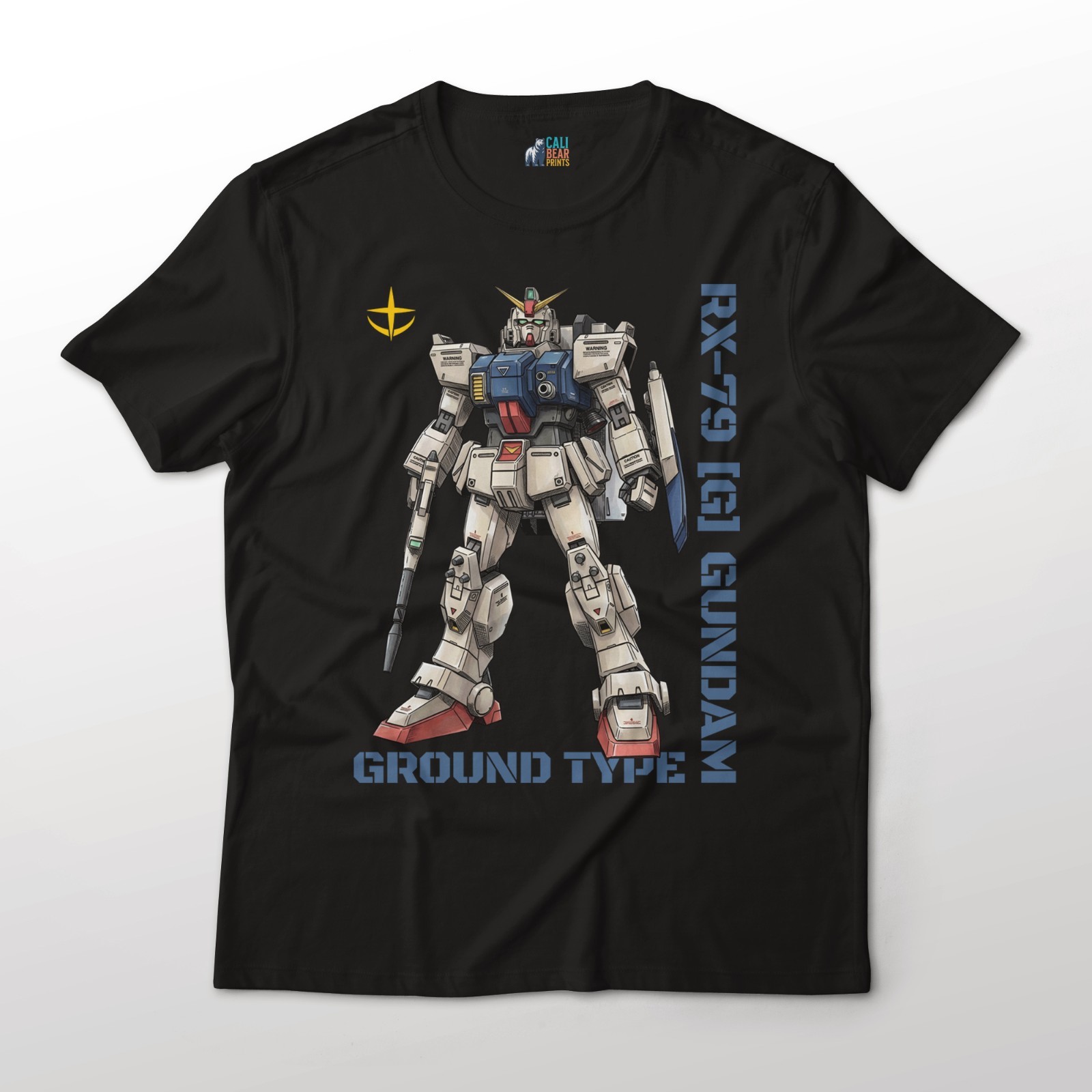 08th MS Team Anime RX-79 Ground Type Gundam Anime Graphic Cotton Tee Shirt