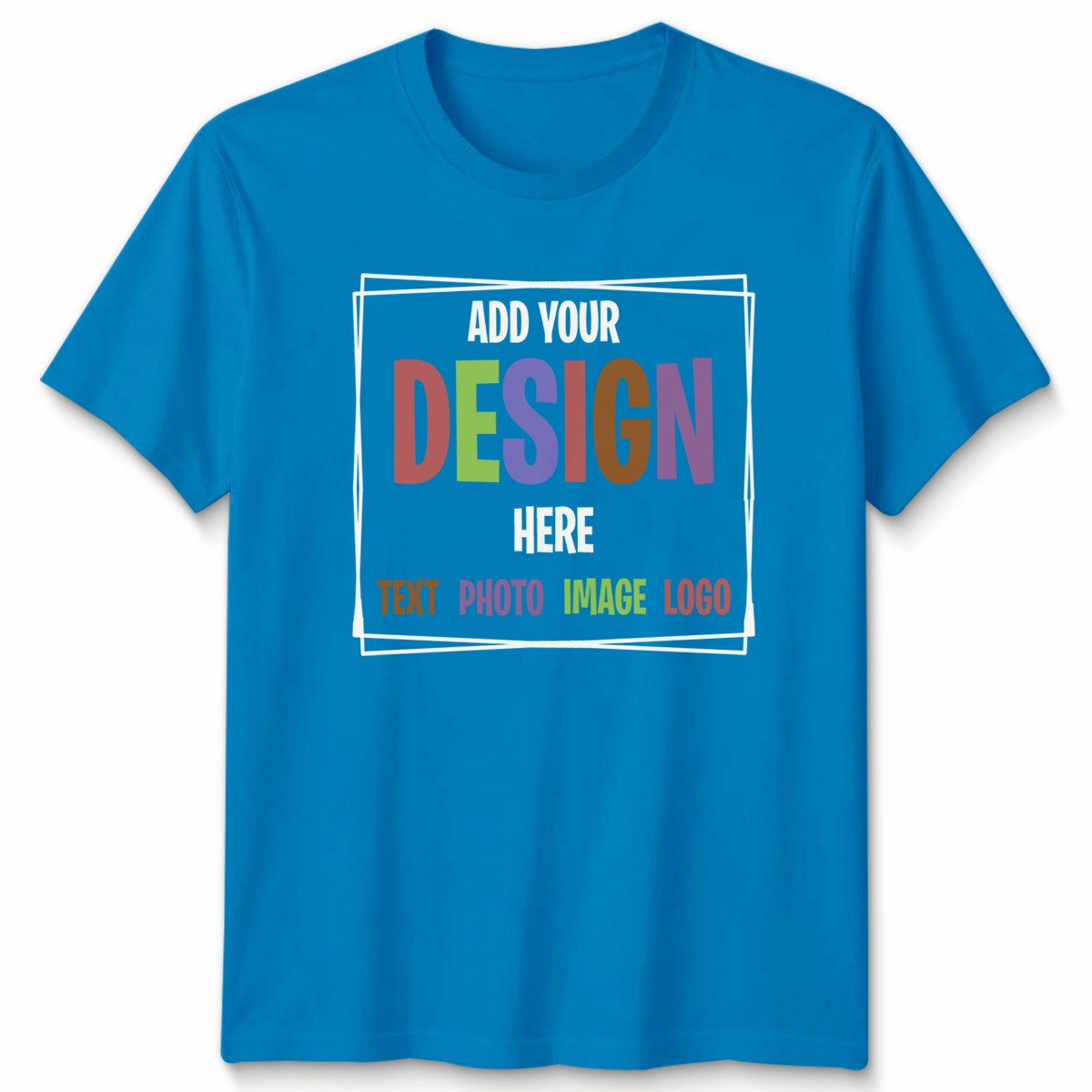 Personalised Unisex T Shirt Customised With Any Text Image Or Logo Fine Cotton
