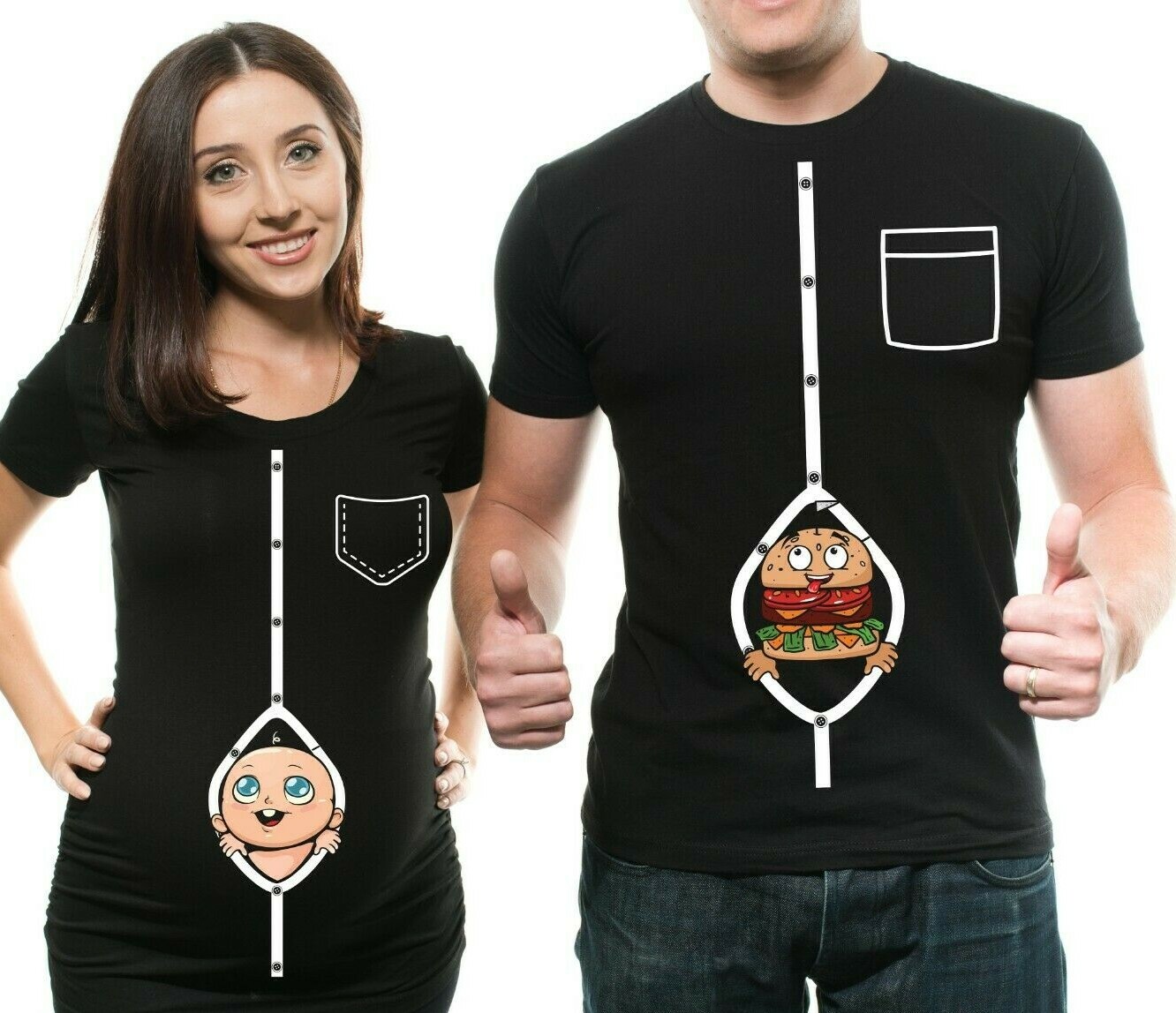Pregnancy Funny Couple T-shirts Pregnancy Announcement Funny Maternity T-shirts