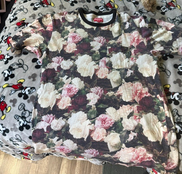 Supreme Power Corruption Lies Floral Pocket Tee Shirt Mens Med PCL Rose AA27
