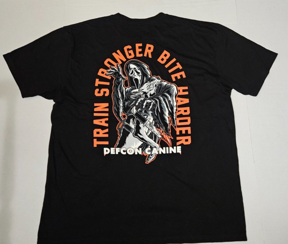Defcon Canine Ghost Face Double Sided Black T Shirt XXL