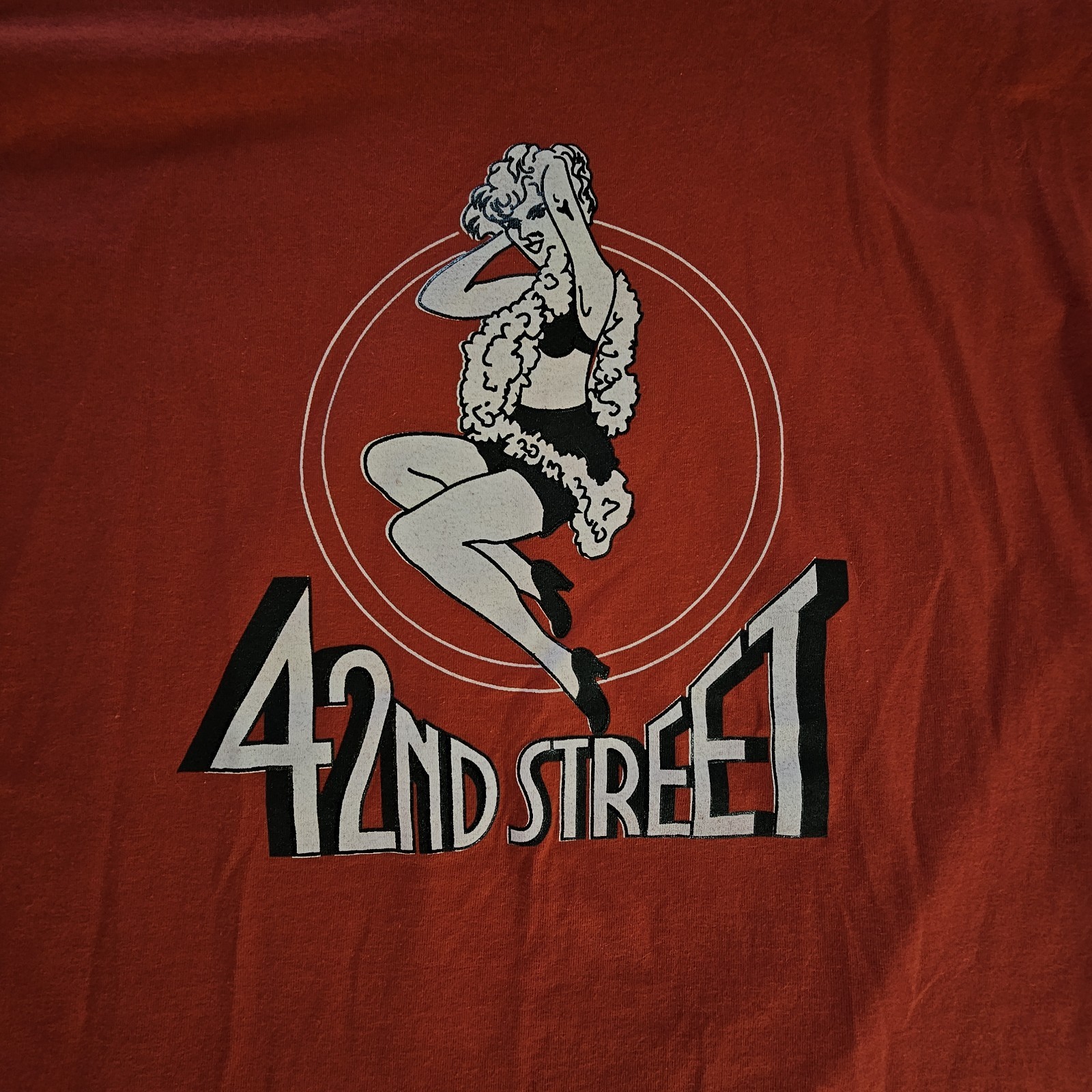 Vintage 90s 42nd Street Broadway Musical T Shirt XL Red Single Stitch BEST Fruit