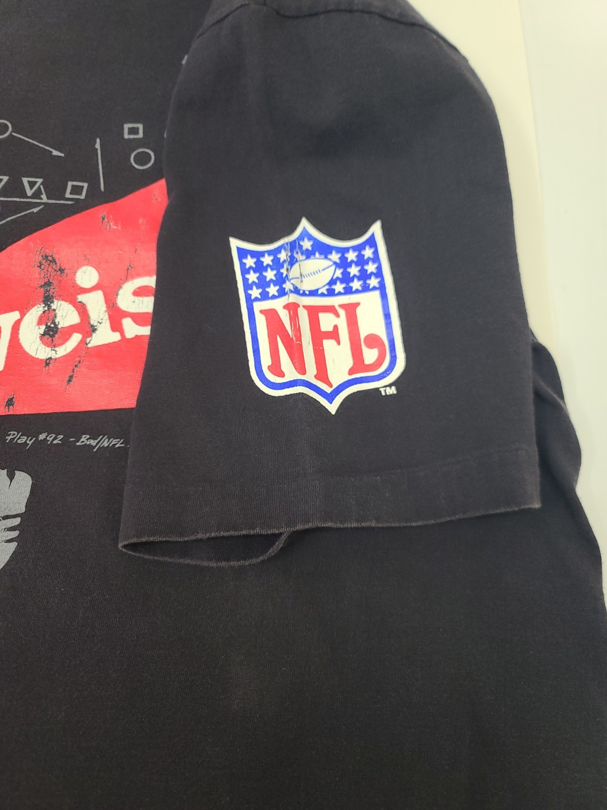 Vintage Budweiser NFL Promo Shirt XL Single Stitch 1992 Beer Tee Waves Tag