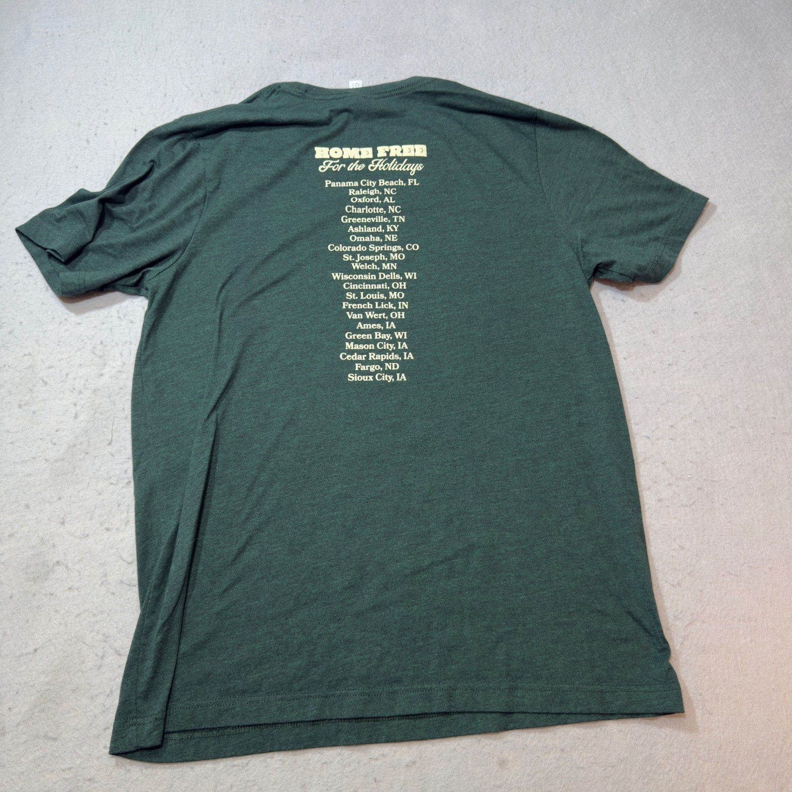 Home Free Graphic T-Shirt Unisex XL Green Excellent For the Holidays Band Tee