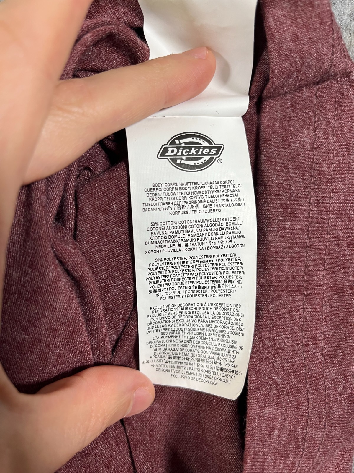 Dickies Men’s Short Sleeve Pocket Tee / Size Large / Maroon T Shirt