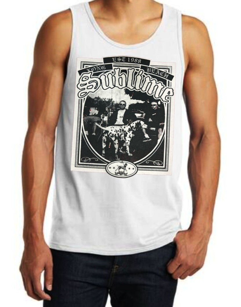 Sublime Dalmatian Dog Rock Band Black Tank Top (Various Colors)