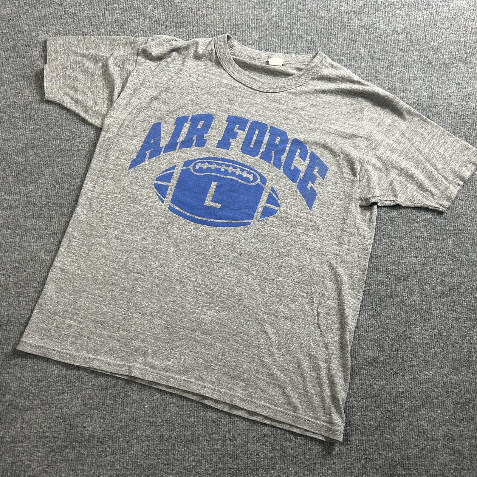 Air Force Football Shirt Mens Large Gray Graphic Tee T-Shirt Military 70s