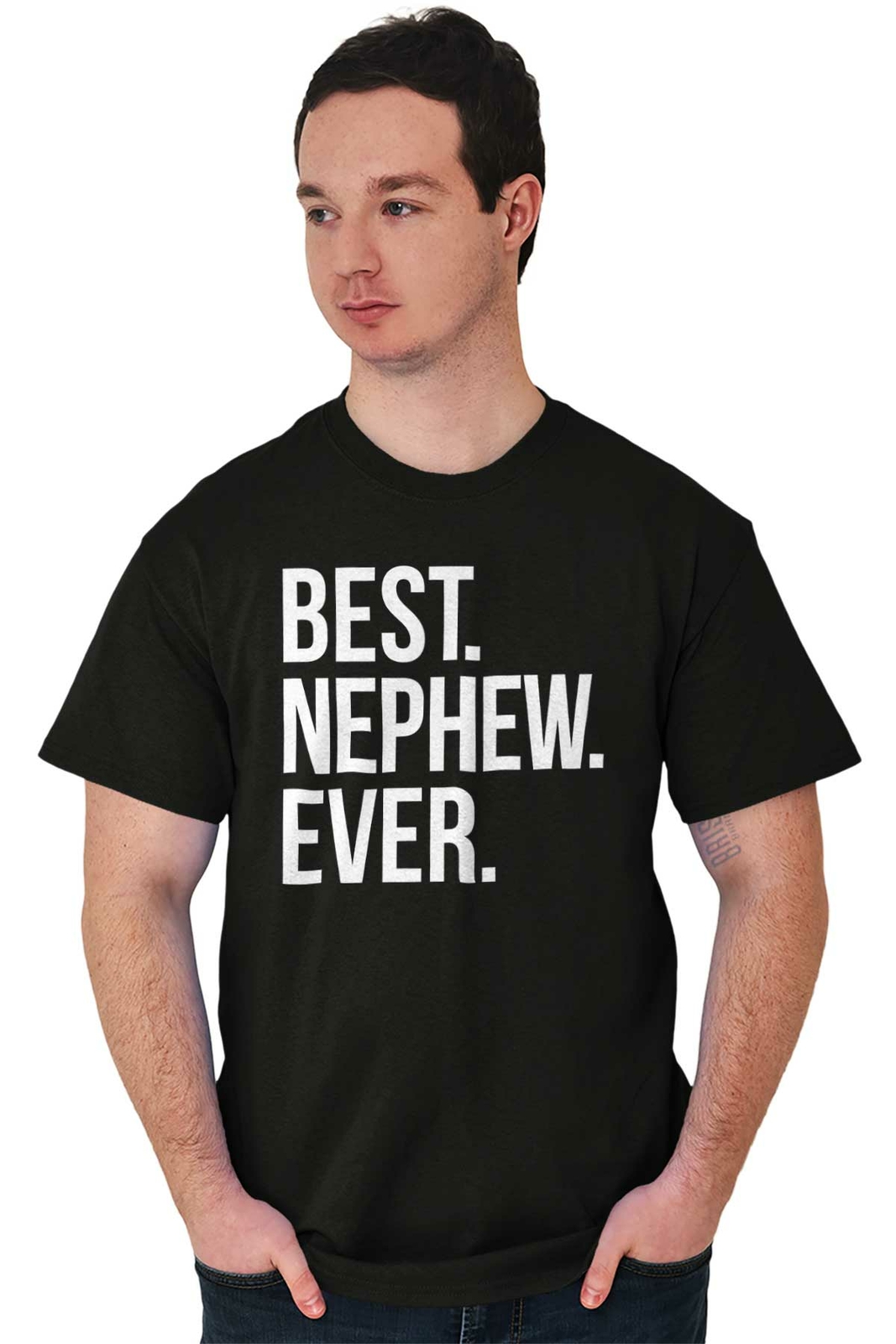 Cool Best Nephew Ever Family Aunt Uncle Love Mens Casual Crewneck T Shirts Tees