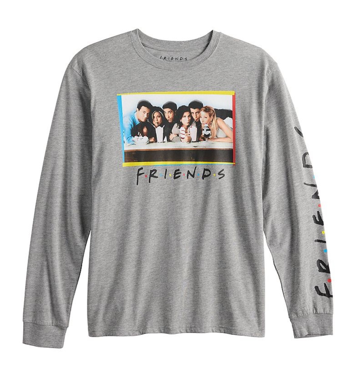 NWT – Official Friends TV Show Unisex Long Sleeve T-Shirt – Gray – All Sizes