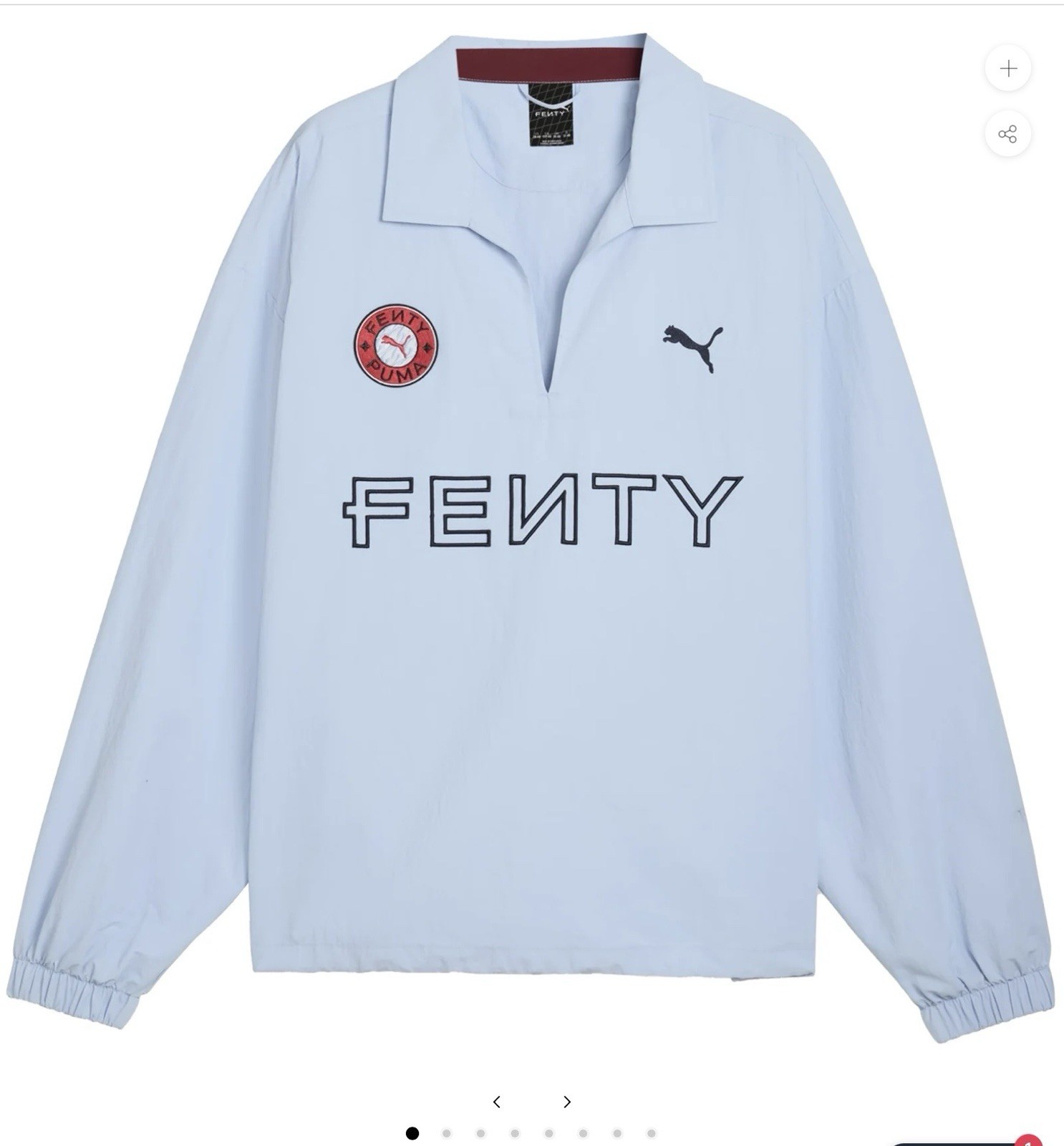 PUMA Fenty X Nylon Drill Top Pullover Mens Blue Casual Tops 63573448