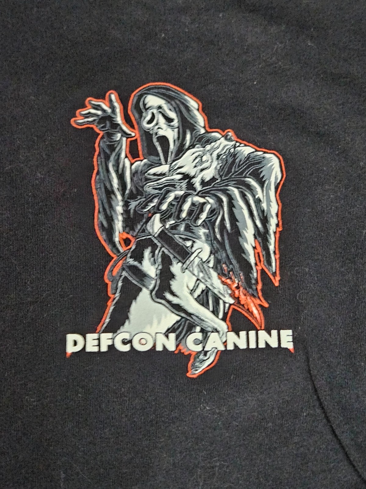 Defcon Canine Ghost Face Double Sided Black T Shirt XXL