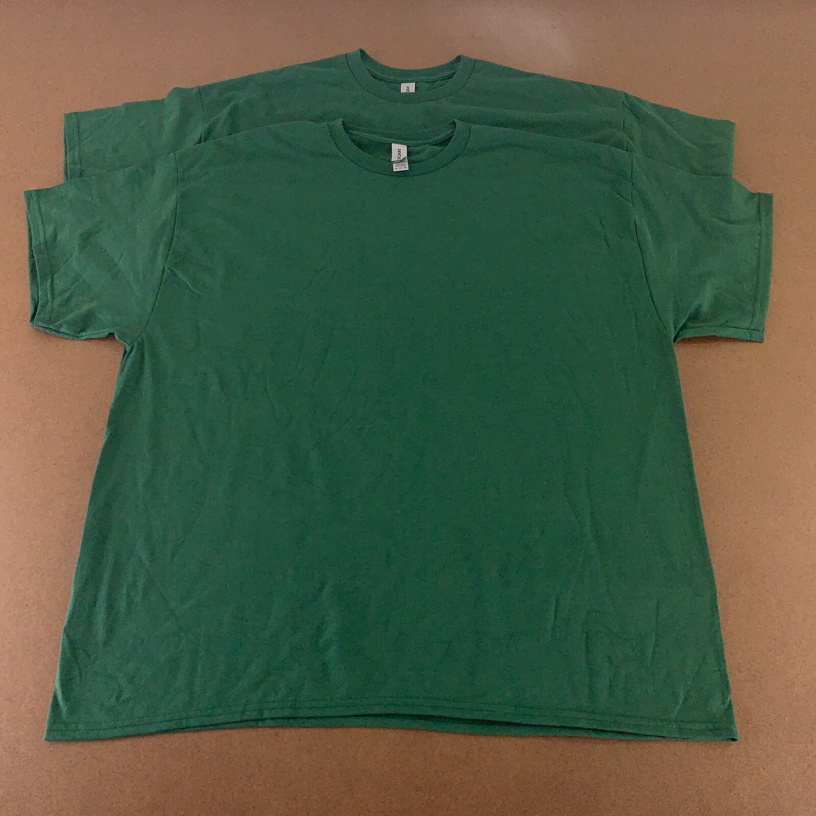 Gildan Dry Blend Men’s 2XL Green Short Sleeve Crew Neck T-Shirt 2 Pack New