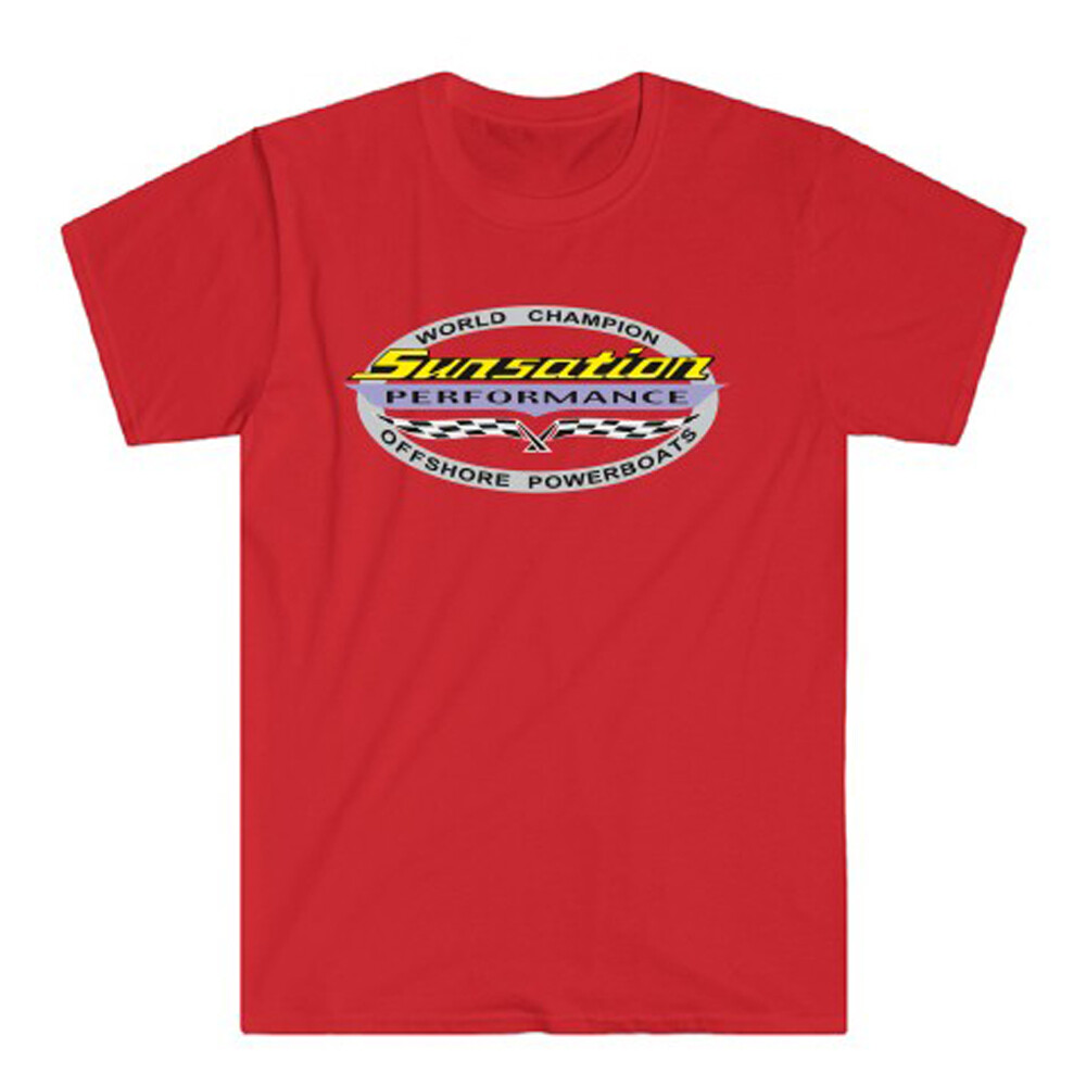 Sunsation Performance Powerboats Men’s Red T-Shirt Size S to 5XL