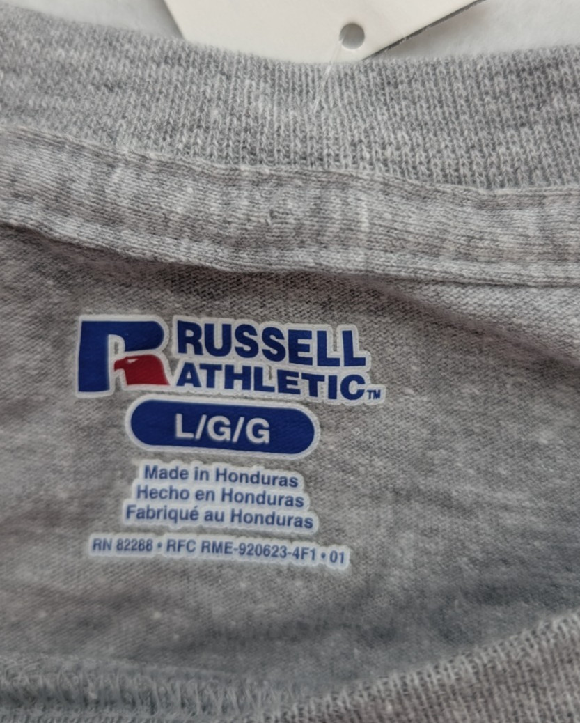 Russell Athletic Men’s T-Shirt Size L Gray Short Sleeve Pocket Crew Neck NEW