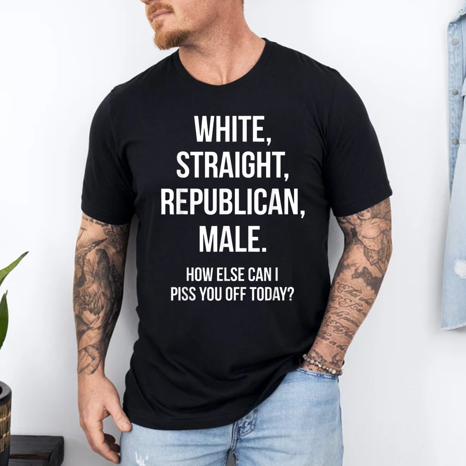 White, Straight, Republican, Male – Funny Republican T-Shirt T-Shirt