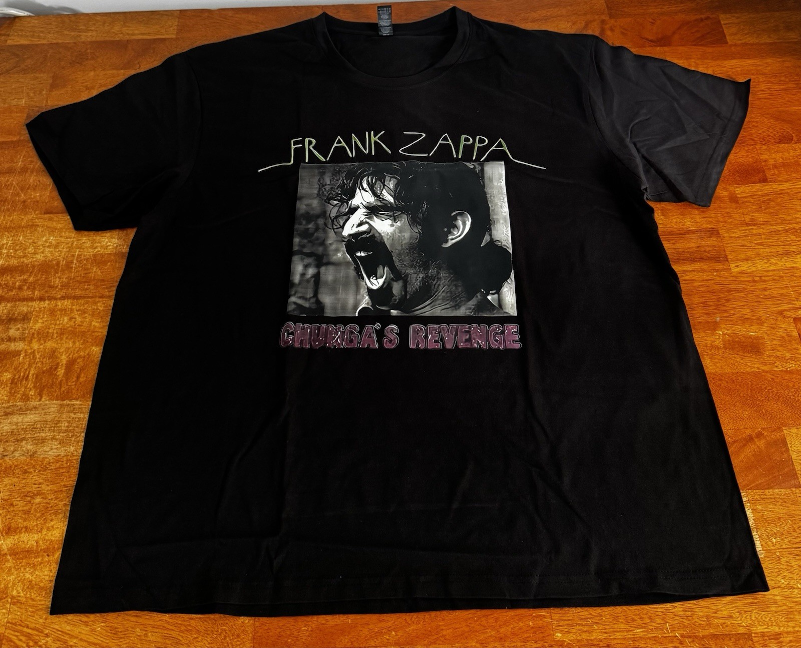 100% Cotton Men’s 2XL Black T-Shirt Rock Band Metal Style Graphic Music Zappa