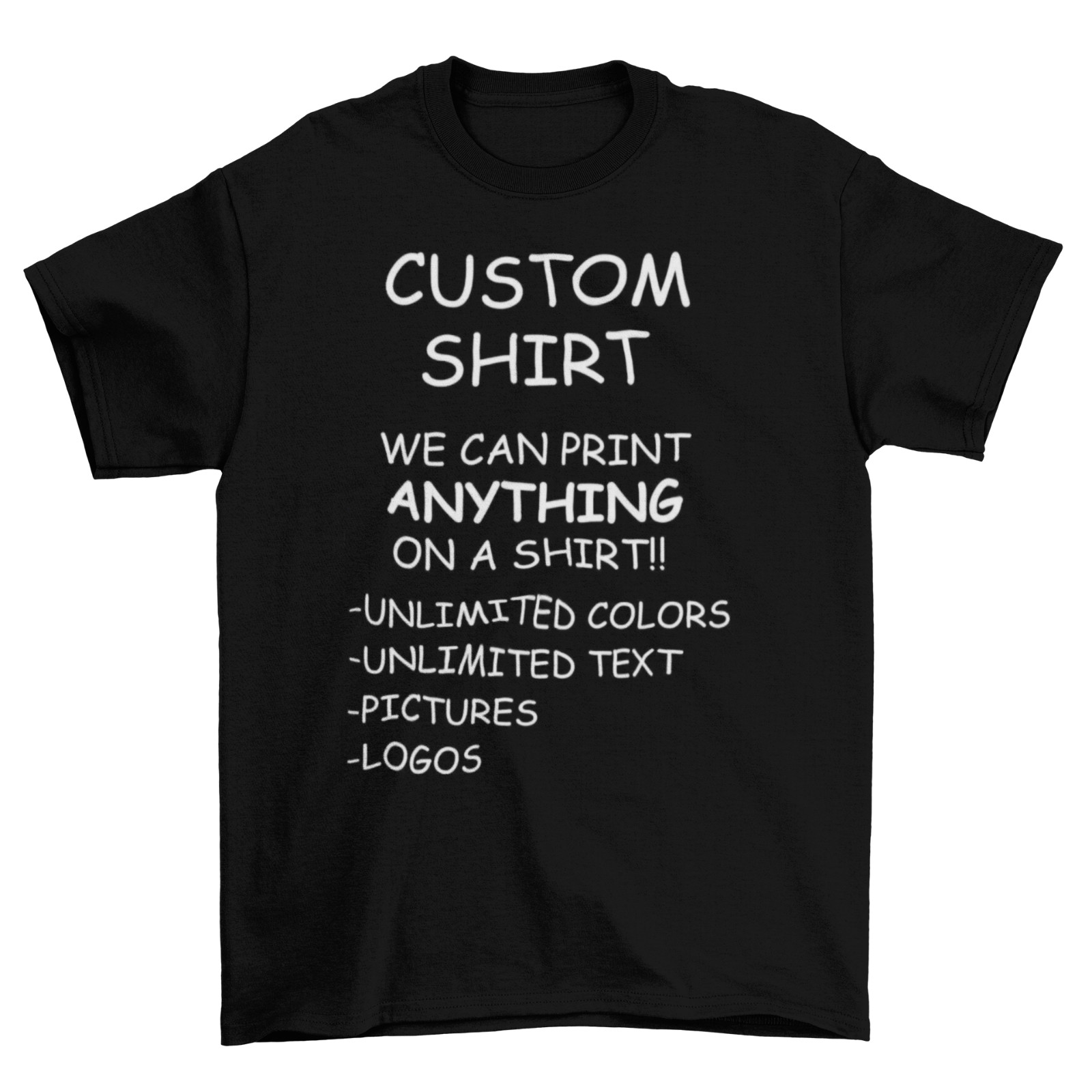 Personalized Custom T-Shirt Printing with your photo, text, logo, anything New