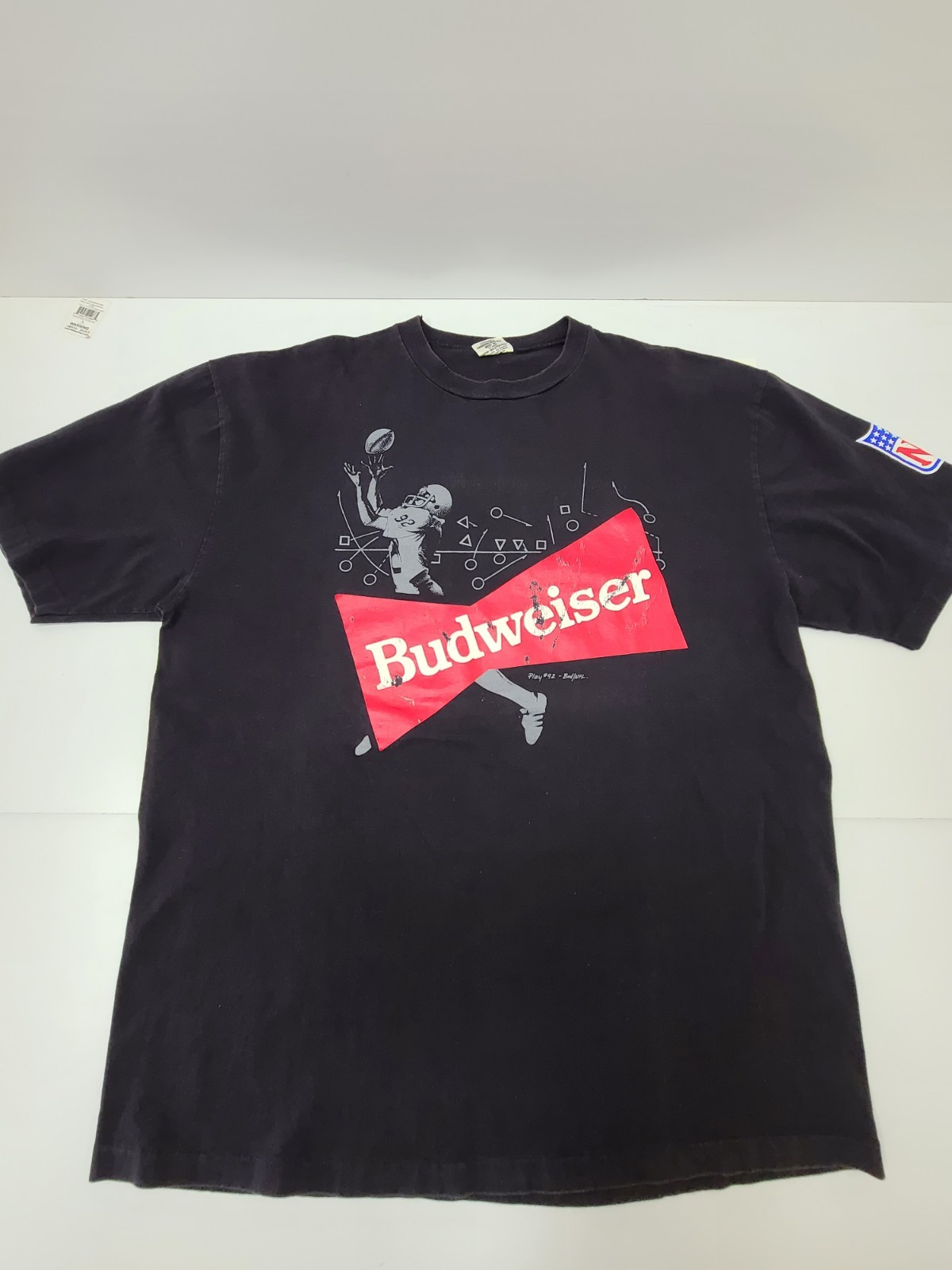 Vintage Budweiser NFL Promo Shirt XL Single Stitch 1992 Beer Tee Waves Tag
