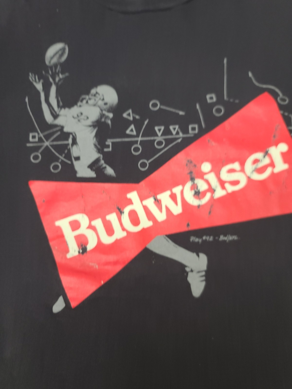 Vintage Budweiser NFL Promo Shirt XL Single Stitch 1992 Beer Tee Waves Tag