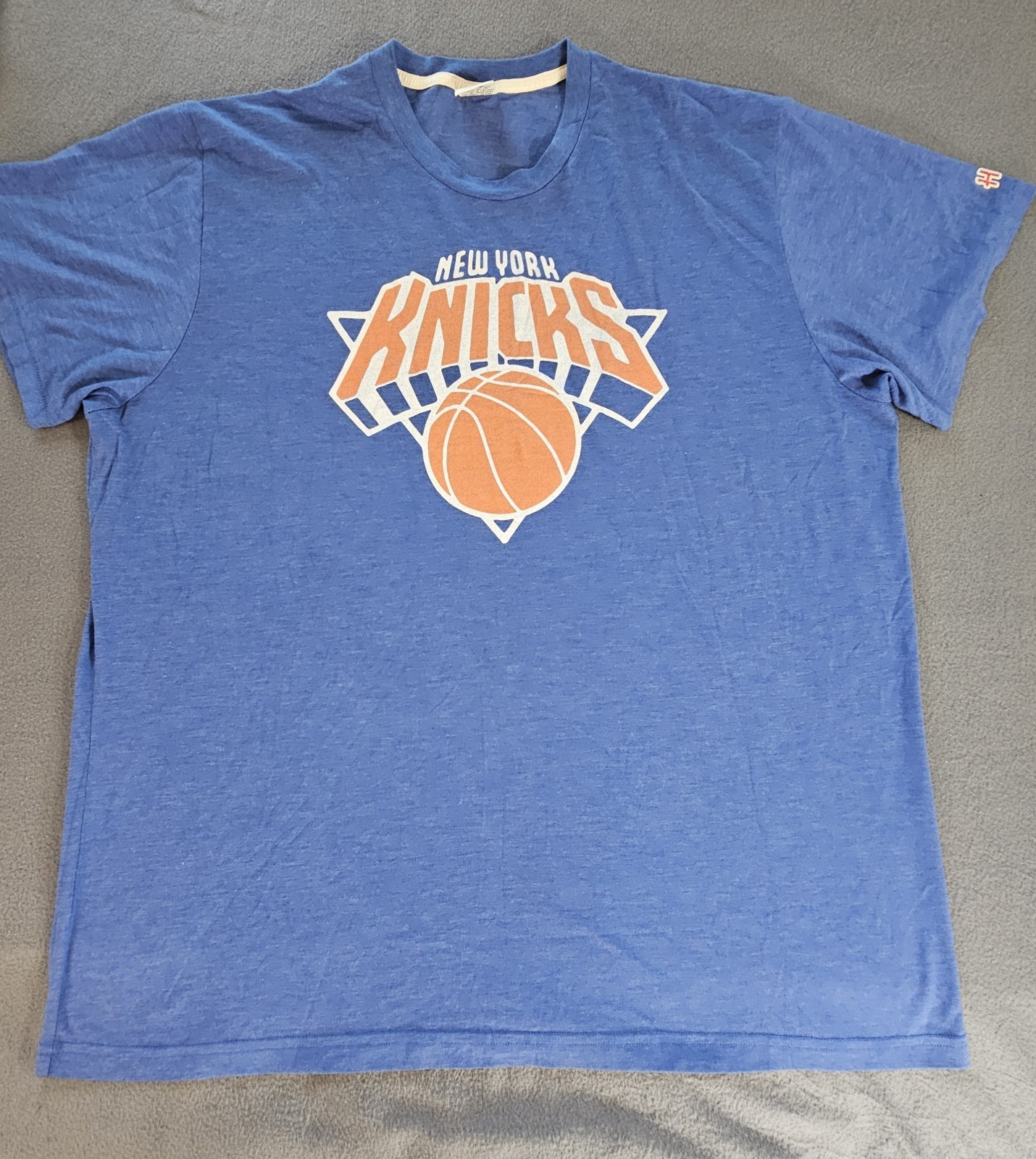 Homage NBA New York Knicks Logo Blue Tri-Blend Ultra-Soft T-Shirt Mens Size 3XL