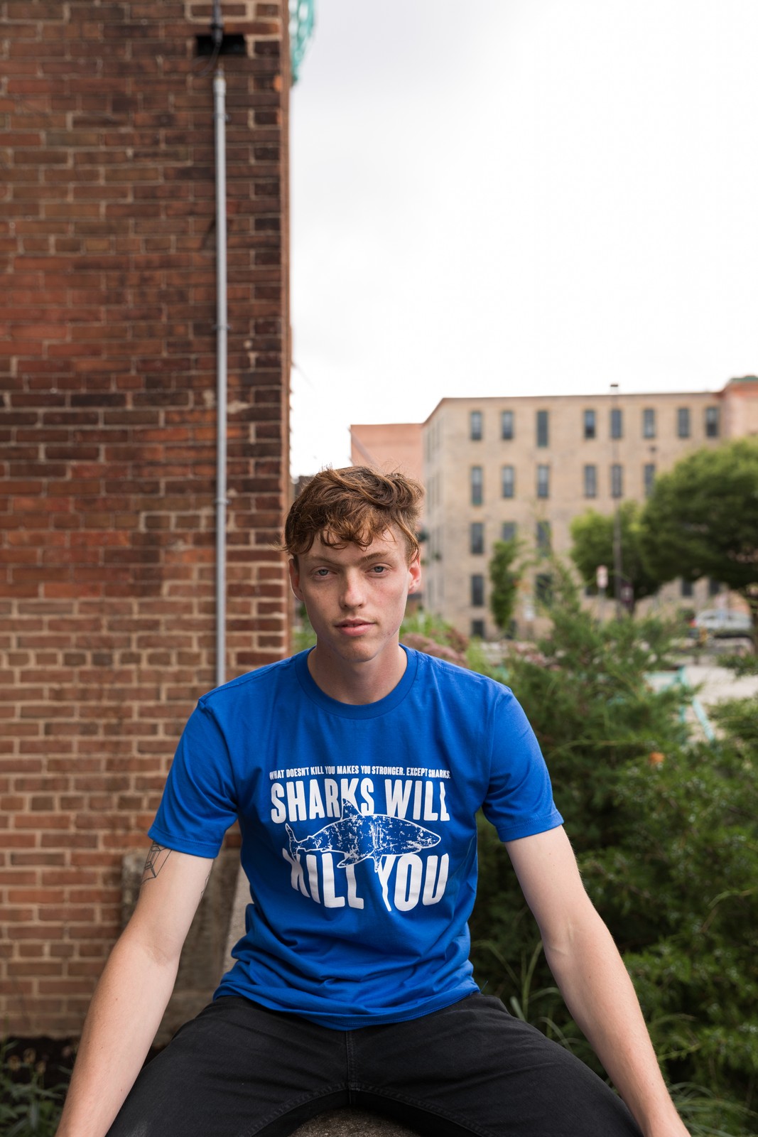 Mens Sharks Will Kill You Funny T Shirt Sarcasm Novelty Offensive Tee for Guys