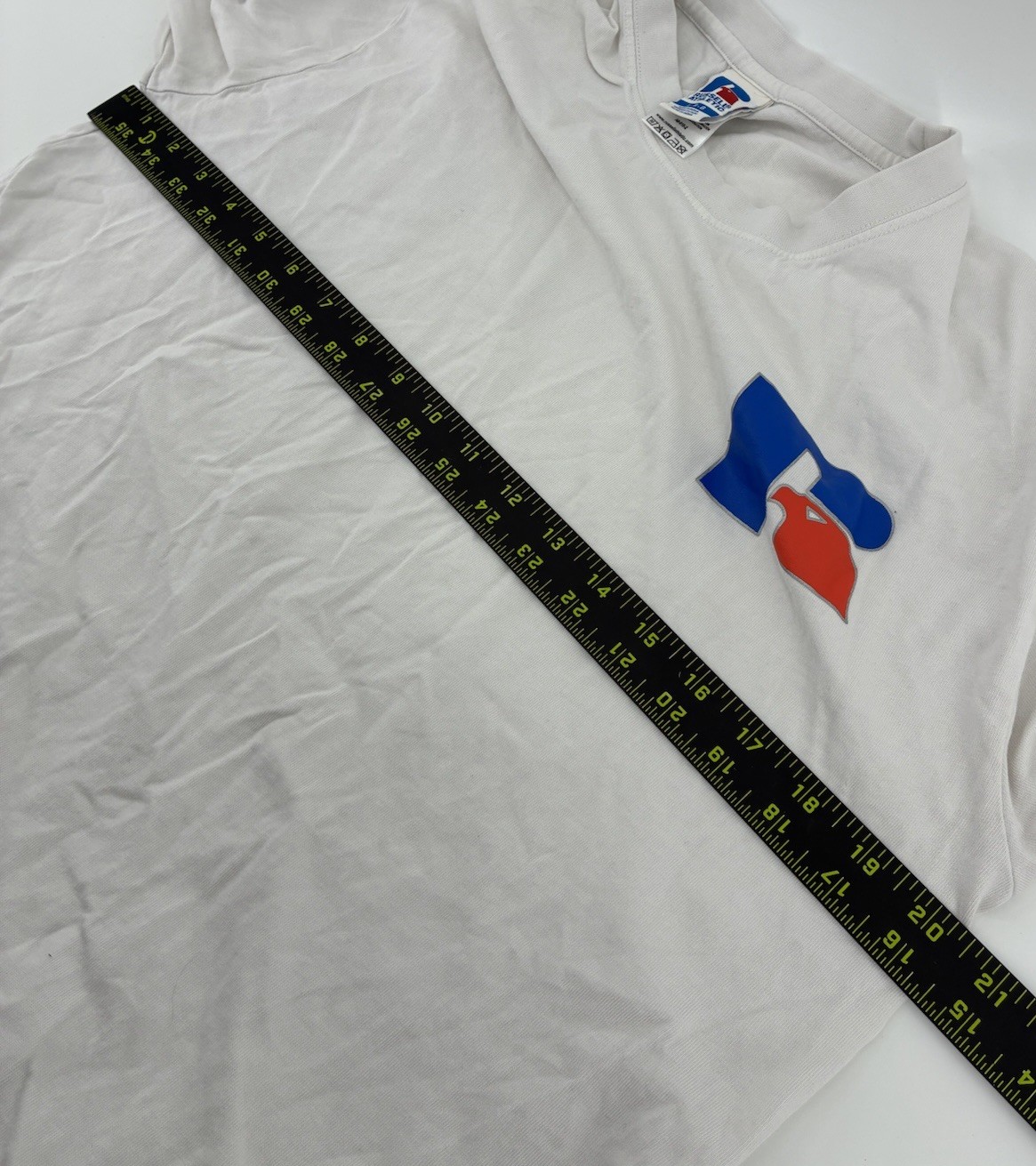 VNTG Y2K Russell Athletic Heritage Antonio Long Sleeve 100% Cotton T-Shirt Large