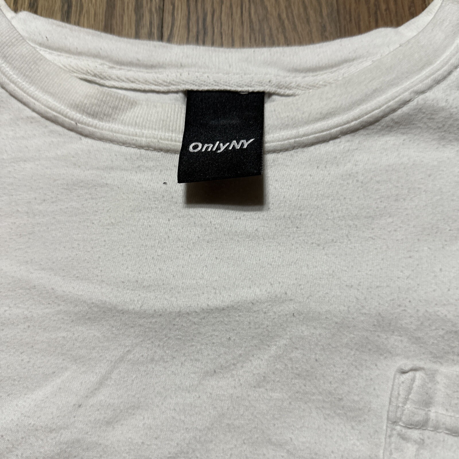 Only NY Box Logo Pocket Tee Shirt SZ XL White Streetwear Hiphop Rap Hypebeast
