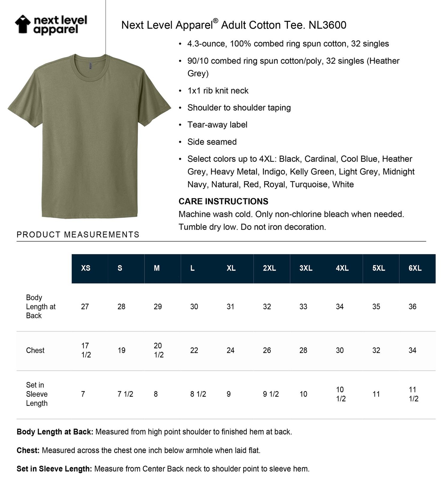 Next Level Apparel Unisex Super Soft Premium Plain T-Shirt 3600