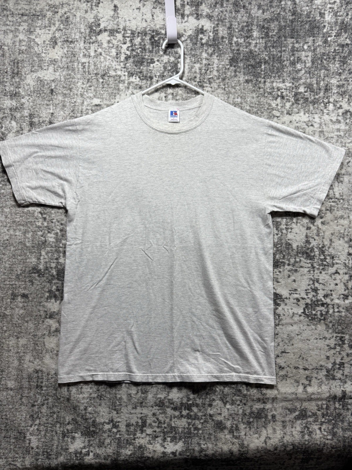 Vintage Russell Athletic Blank T Shirt Men’s Size Large Gray USA Made 90s