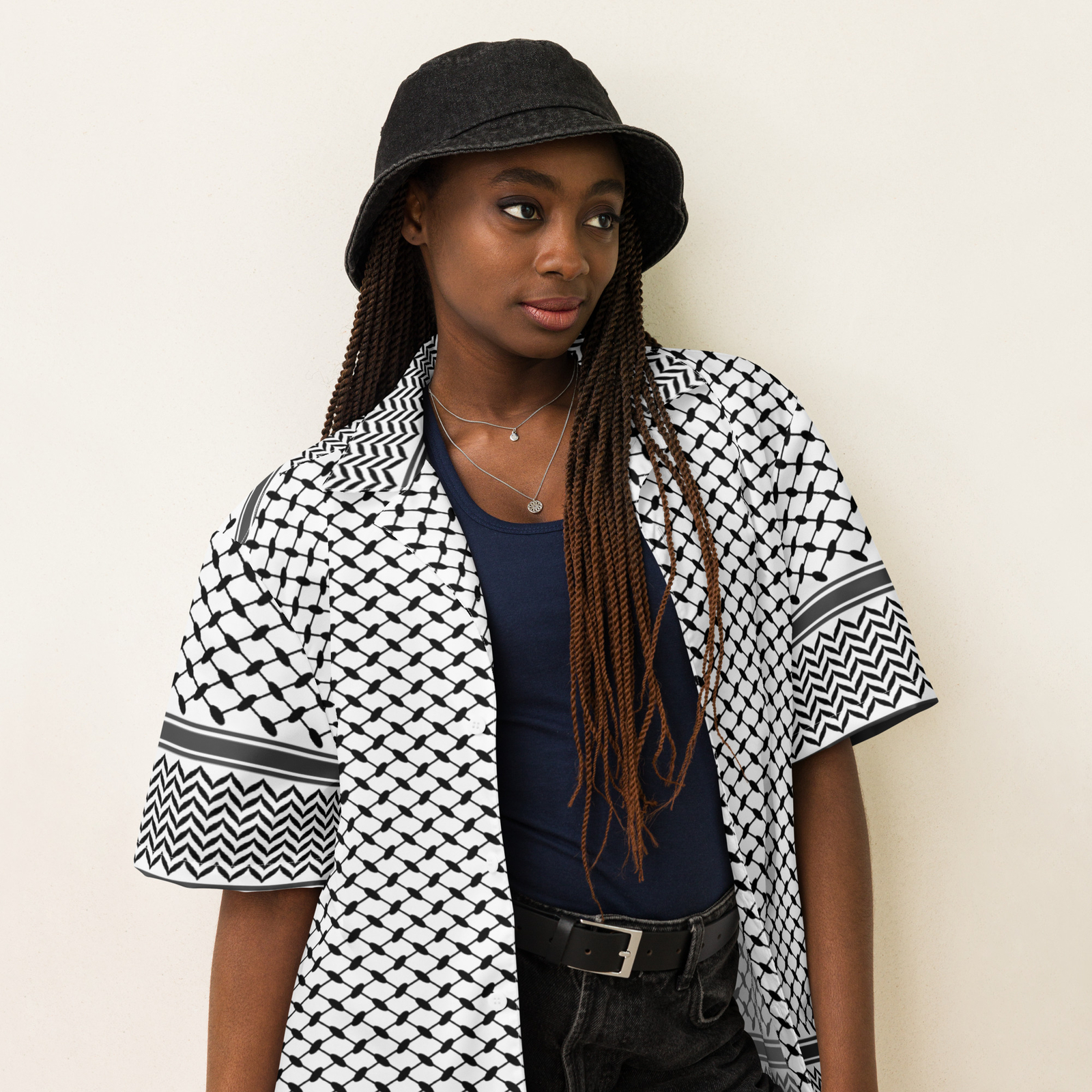 Keffiyeh Unisex button shirt, Palestine Keffiyeh Button Shirt, Keffiyeh Shirt