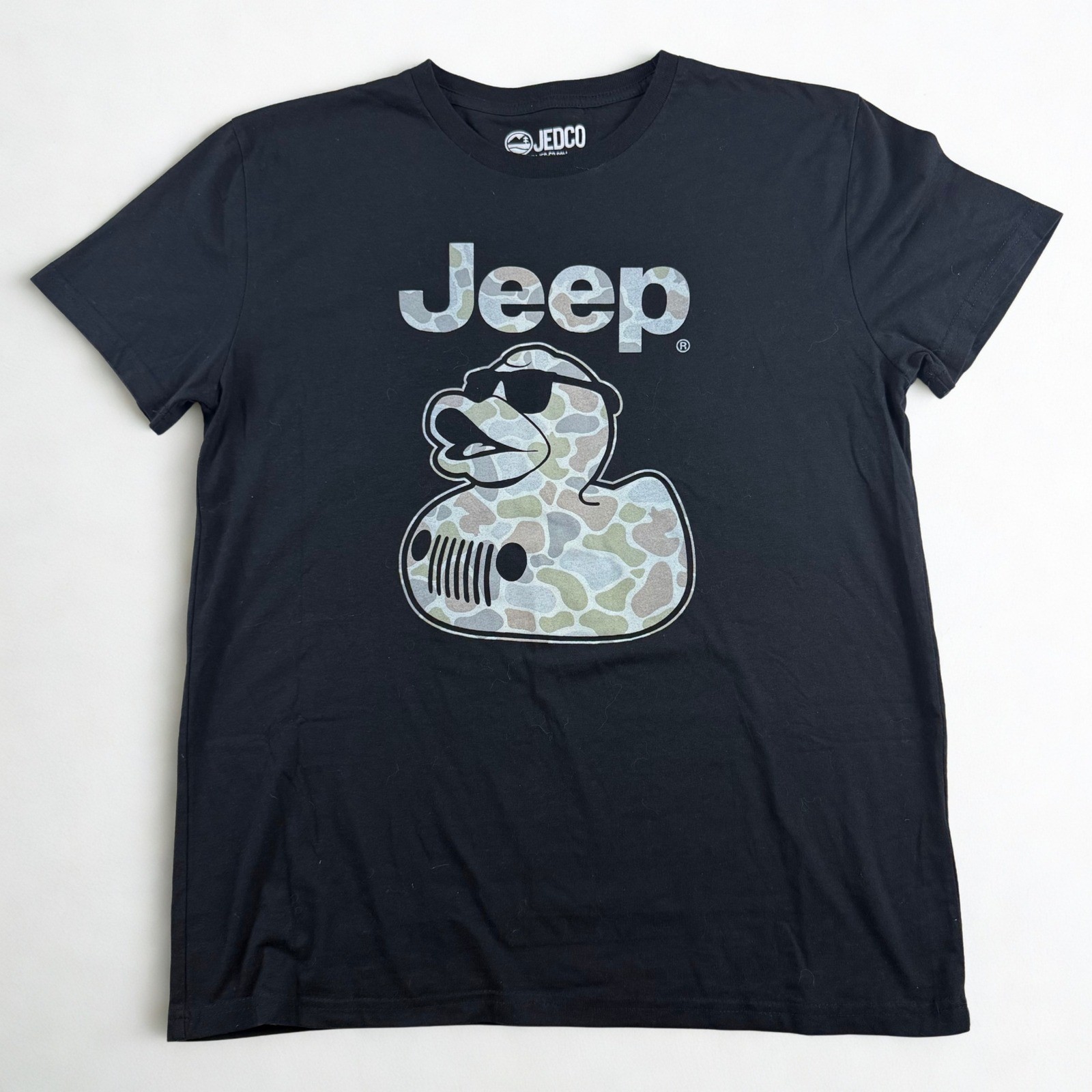 Jedco Jeep Graphic T Shirt Mens L Black Camo Rubber Ducky Sunglasses Duck Tee